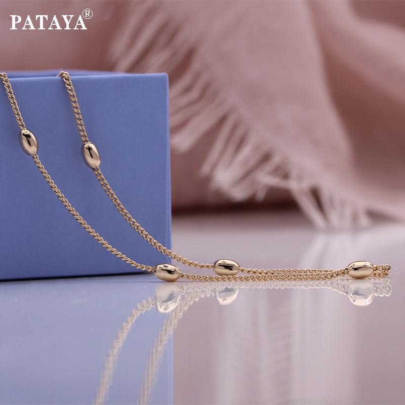 PATAYA Цепочка цвета розового золота, браслет в стиле милой девушки, ожерелье