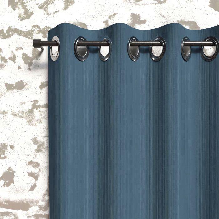Blackout Curtain with Eyelets 135x250 Cm BOHEME Duck Blue, by Soleil d'Ocre