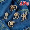 1PC Shirts Badge Party Letter Brooch Dress Lapel Pin Clothing Accessories Women's Brooches Gifts Rhinestones European Dinner A-Z