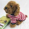 Dogs Striped T-Shirt Pet Round Neck Tee Shirt Short Sleeve Casual Pullover Puppy Apparel for Small Medium Dogs