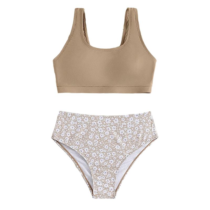 Детский купальник танкини для девочек, пляжный купальник-бикини для девочек, комплект из двух частей