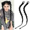 2pcs Synthetic Elastic Rope Spiral Braid Ponytail WigExtension Straight Ponytail Wig For Women Cosplay And Daily Wear