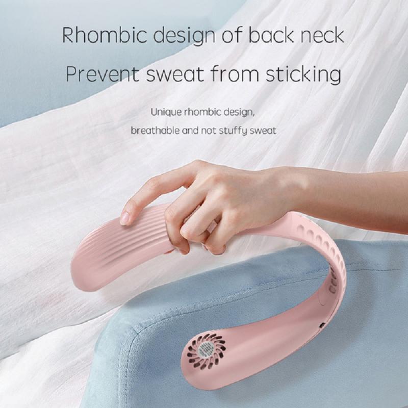 2024 Модернизированный портативный шейный вентилятор Hands Free Персональный мини-безлопастной вентилятор Перезаряжаемый через USB 3-скоростной вентилятор Воздушный охладитель Спорт на открытом воздухе