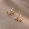 2024 New Shiny Four Claws Stud Earrings for Women Korean Rhinestone Zircon Earring Girls Birthday Party Wedding Fashion Zircon