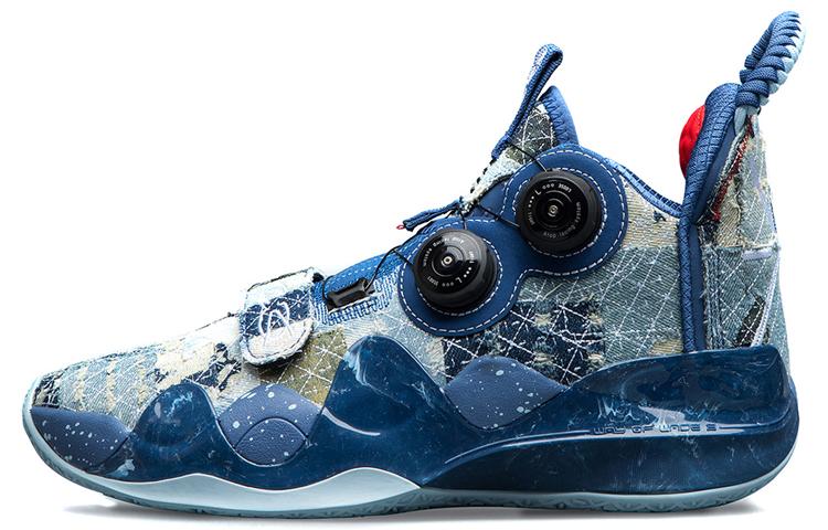 Li Ning WOW 8 Амортизация Момент Устойчивость к Скольжению Износостойкость Средняя Высота Баскетбольные Кроссовки Мужские Черно-Синие ABEP001-6