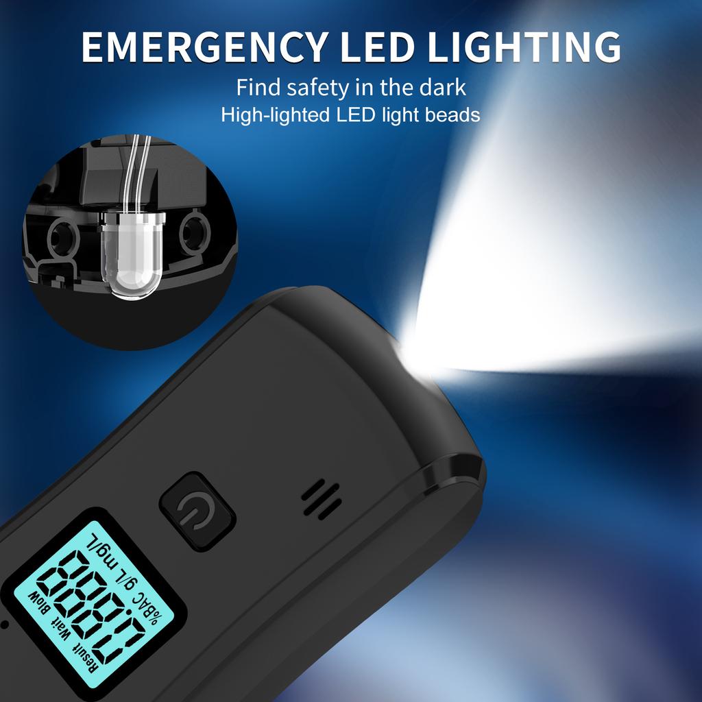 Портативный алкотестер высокой точности с цифровым ЖК-дисплеем, детектор-алкотестер, анализ выдоха, обнаружение опьянения за рулем