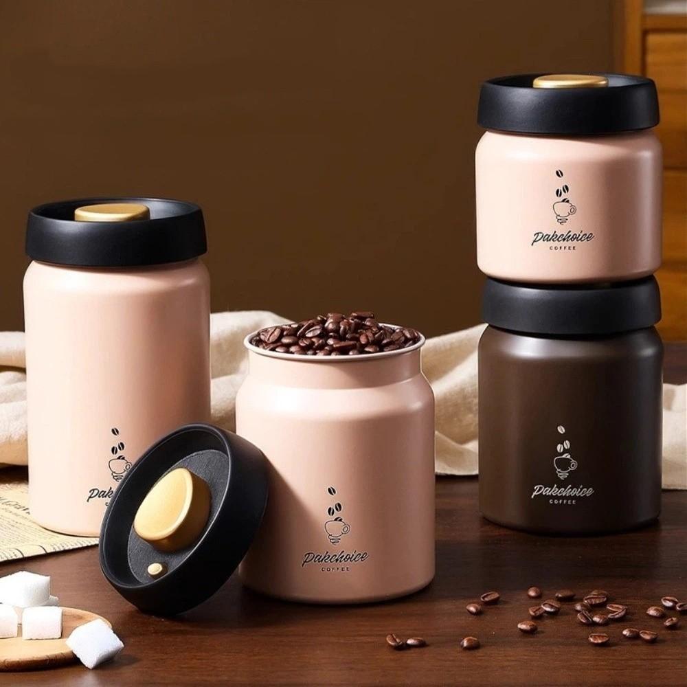 Moisture-Proof Coffee Bean Storage Stainless Steel Tea Spice Container Airtight Canister Home