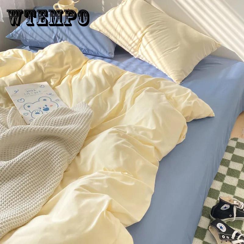 4 шт./комплект, простые однотонные простыни и пододеяльники разных цветов, комплект постельного белья Ins для студенческого общежития, покрывало на кровать 1,2 м, наволочки, комплект из 3 предметов