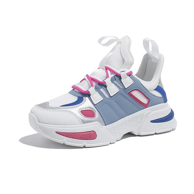 Модная женская вулканизированная обувь Осень Новые уличные нескользящие кроссовки на платформе Модные кроссовки на шнуровке для увеличения роста Удобная обувь для бега