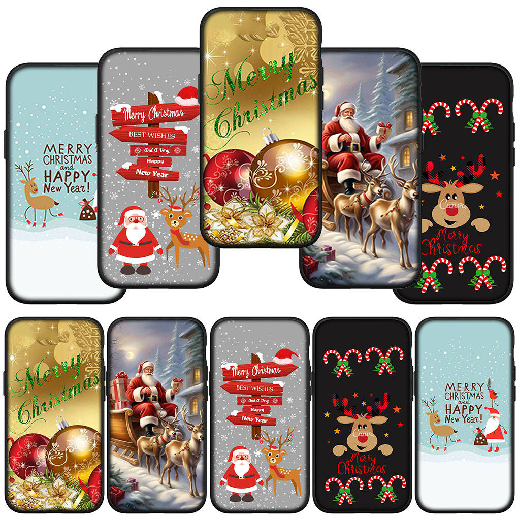 Чехол для телефона Samsung Galaxy S25 S24 S23 iPhone 16 15 Xiaomi Redmi Note 14 13 12 16E X 11 Pro Max OPPO Moto A3 Huawei Gift Snow Merry Christmas Cover