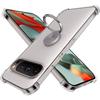 Transparent Silicone Case for Google Pixel 9 Pro, with Silver Rotating Ring Stand