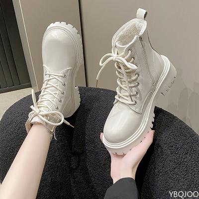 Модная женская новая осенне-зимняя обувь на толстой подошве с плюшевой подкладкой, повседневные модные короткие ботинки, удобные зимние хлопковые ботинки