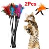 2pcs Cat Toy Bell Feather Funny Cat Rod Toy
