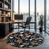 American football Printed Round Rug Carpet Chair Rug Area Rug Entryway Doormats,for Office Chair Living Room Bedroom Kitchen Room.