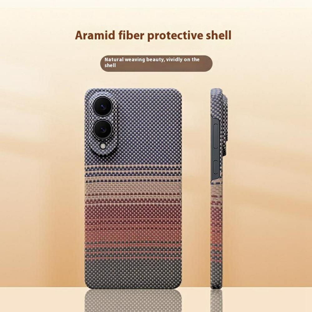 Для Samsung Galaxy S25 Edge Магнитный чехол Точные вырезы Градиентный чехол для телефона из арамидного волокна с металлическим ободком для объектива