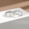 S925 Sterling Silver Couple's Ring a Pair of Sun and Moon Couple Rings Special-Interest Design High-Grade Open Ring