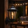 Solar Vintage Wall Light, Motion Sensor Outdoor Sconce with Glass Shade, Waterproof Garden Lantern for Patio Porch Pathway Decor
