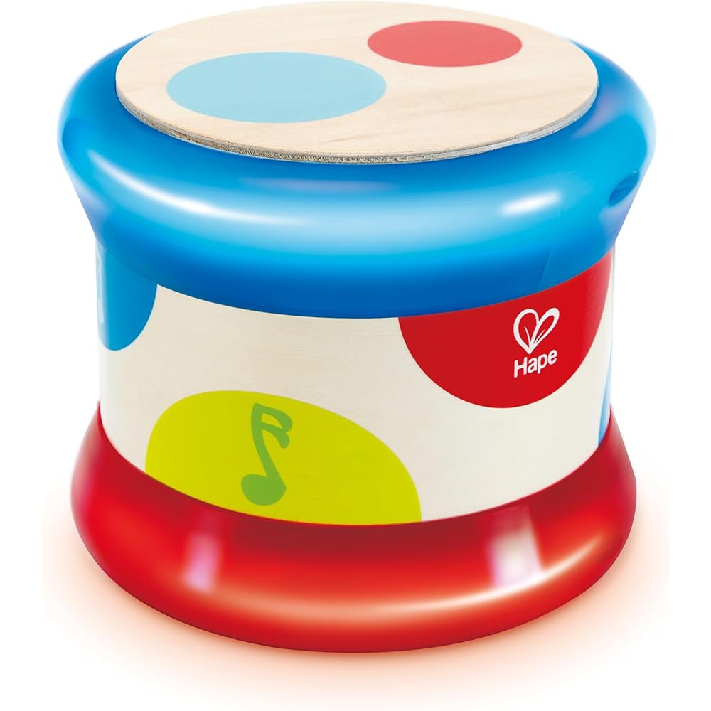 Hape Baby Drum E0333A 6 Months and Up Musical Toy Safe Materials Compact Design