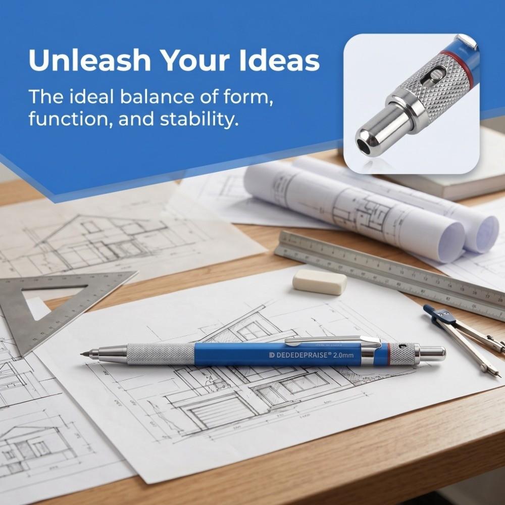 2PCS 6in 2.0mm Mechanical Pencil Stable Lead Output Art Draft Pencil  Daily Writing