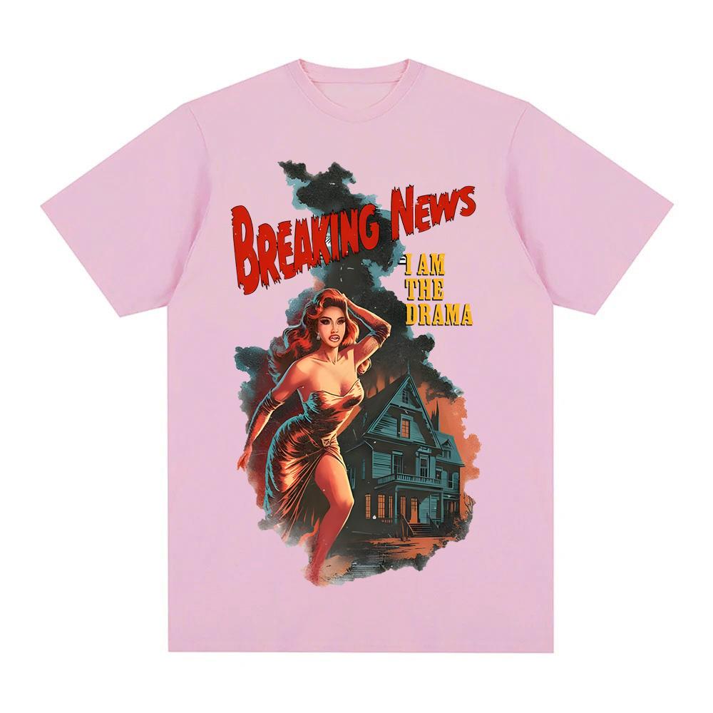 Cardi B - AM I THE DRAMA Альбом Футболка Новая футболка Графическая печать Панк Футболка Круглый вырез Одежда 100% хлопок Футболки Топ