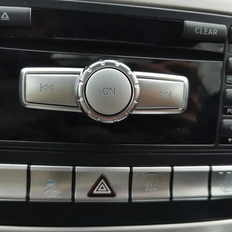 Car Multimedia Volume Radio ON Button Cover Trim Sticker Decal For Mercedes Benz A B C E GLA CIA ML GL SLK W176 W246 W204 W212