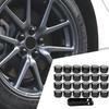 24Pcs 17MM Black Wheel Nut Bolt Trims Studs Cover Cap For Opel BMW Benz
