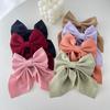 Sweet Bow Women Hairpins Solid Color Satin Bowknot Clips For Girls Butterfly Barrettes Duckbill Clip Kids Hair Accessories