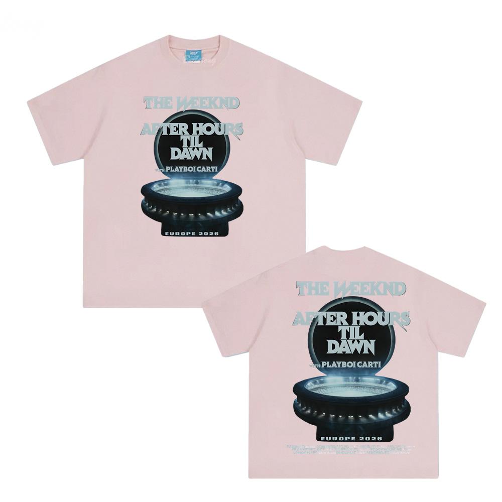 Canadian Singer AFTER HOURS DAWN EUROPE2026 TEE High Quality Weeknd TOPS Round Neck Unisex Summer 100%cotton Female/Male Clothing