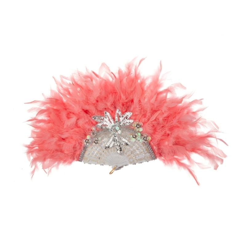 Chinese Hand Fan Feather Palaces Fan for Costume Props Party Dancing Performances Props Wedding Decorations Travel