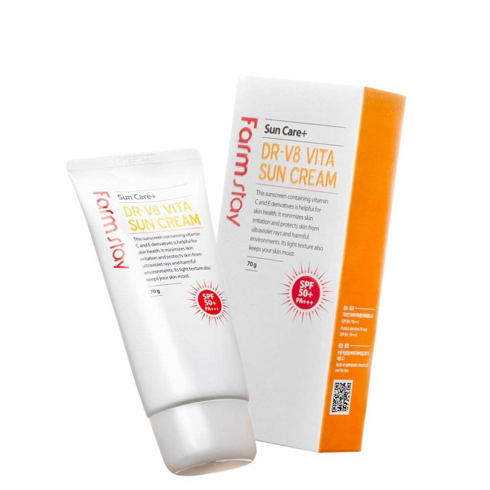 FARM STAY DR-V8 Vita Sun Cream SPF50+ PA+++ 70g + RANDOM GIFT