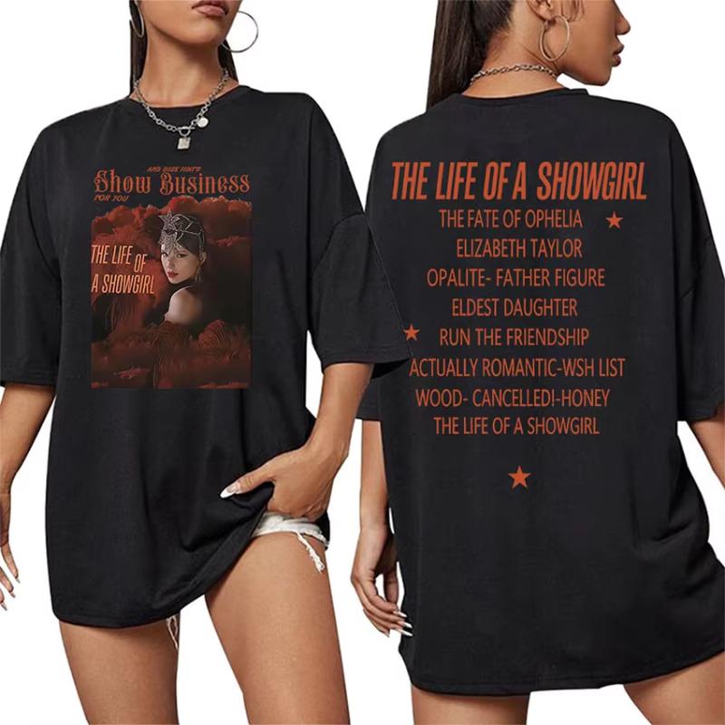 The Life of A Showgirl 2025 New Album Fans T Shirts Unisex Women High Quality Vintage Oversized Cotton Tshirt Harajuku Streetwear