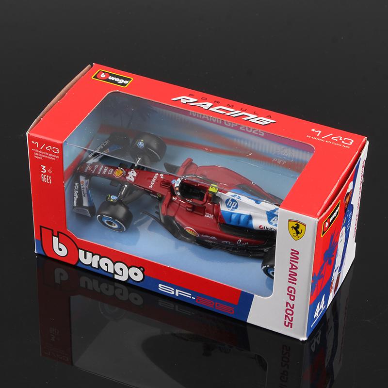 Ббураго 1:43 2025 F1 Модель гоночного автомобиля из сплава Формула Гонки Литая игрушка SF25 RB21 W16 MCL39 Red Bull Mercedes Ferrari McLaren