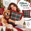 Machine Washable Plaid Cushion Cover Soft Fabric Christmas Cushion Case  Sofa Couch Living Room