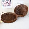Woven Serving Tray, Fruit Basket, Platter, Food Storage Basket for Kitchen Outdoor Indoor