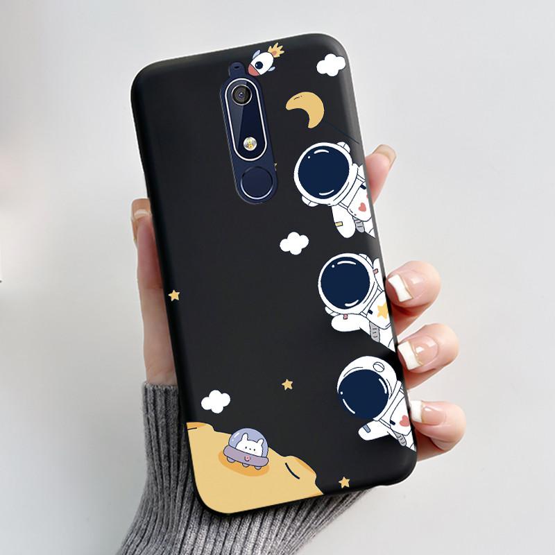 Милый Чехол Для Nokia 5.1/Nokia 5.1 Plus/Nokia X5/Nokia 5 Funda Чехол с Рисунком Защитная Крышка Мягкий Силикон Мультяшный Черный Корпус