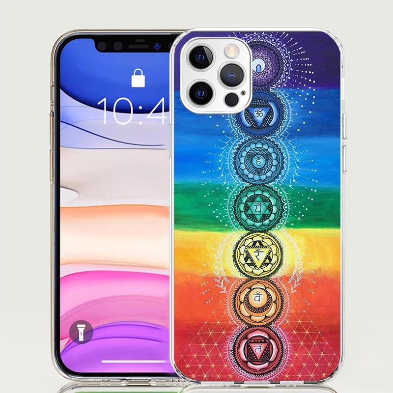 Чехол для телефона 'Йога Чакра Духовная Энергия Вселенная' Для iPhone 17 Air 16 15 Plus 11 14 Pro Max 13 Mini 12 7 8 + SE Патерн Арт Cust
