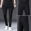 Мужские брюки Slim Fit сплошной цвет эластичные карманы мягкие дышащие молнии с застежкой-молнией средней талии прямой деловой стиль повседневные мужские длинные брюки