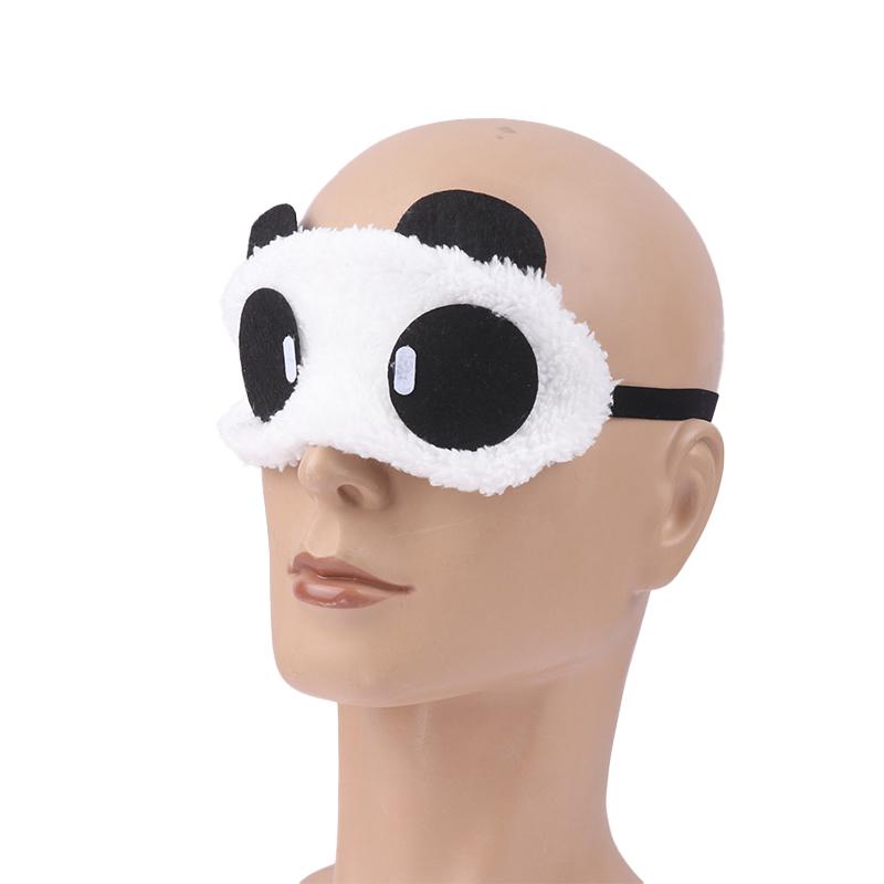 Cute Design Accessories Plush Panda Face Eye Mask Travel Sleeping Soft Eyeshade Portable Sleeping Cover