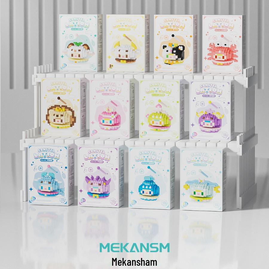 Twelve Constellations Wooden Fish Cartoon Doll Building Blocks - Compatible with LEGO, Ornaments & Toys Gift