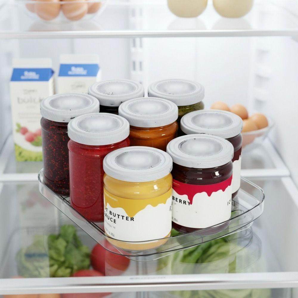 360 Degrees Rotating Rotating Fridge Tray Oval Condiment Organizer Beverages