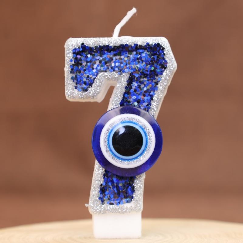 Цифровая свеча для торта на день рождения, украшение для вечеринки, ручная работа, сделай сам, цифровая свеча, дьявольский глаз