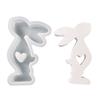 Heart Rabbit Candle Resin Mold Easter Rabbit Silicone Mould DIY Craft Mold Handmade Soap Baking Mold for Home Decors