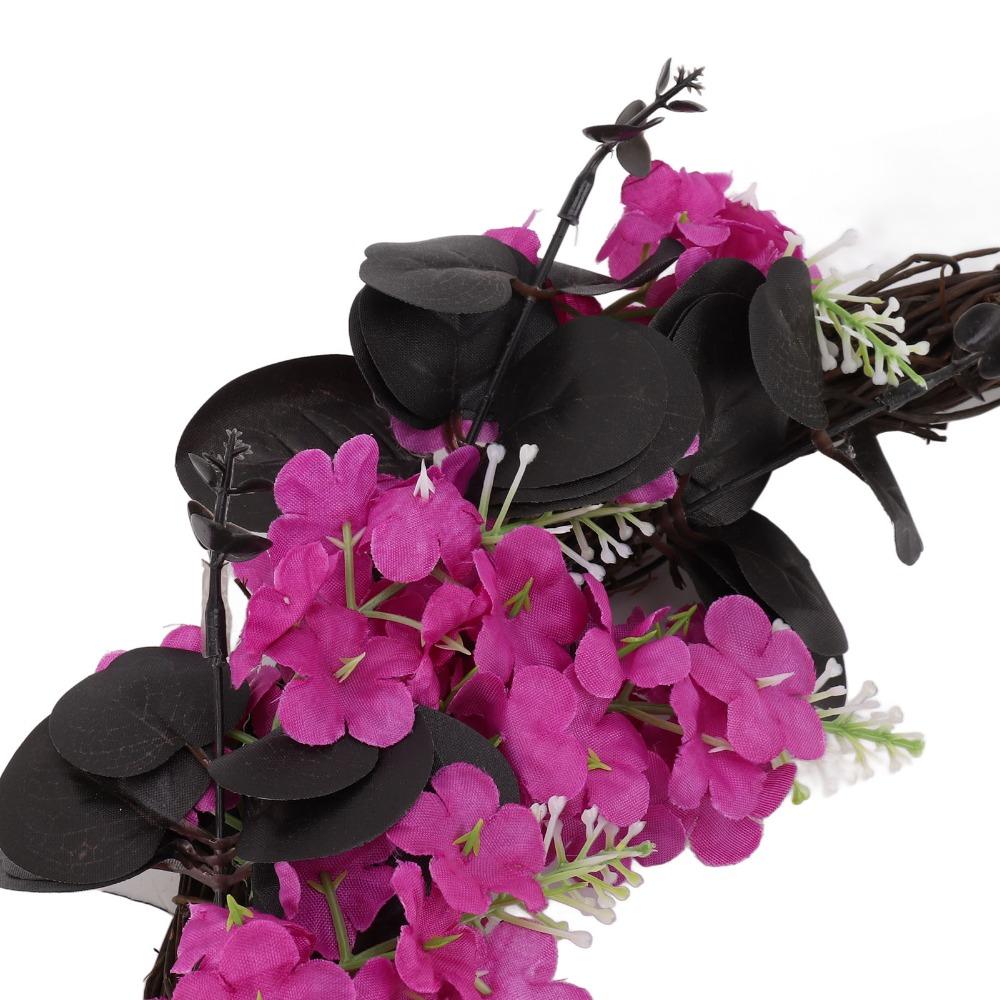 Black Color Halloween Wreath Hanging Style Moon Garland Decorative Black Cat Garland Front Door