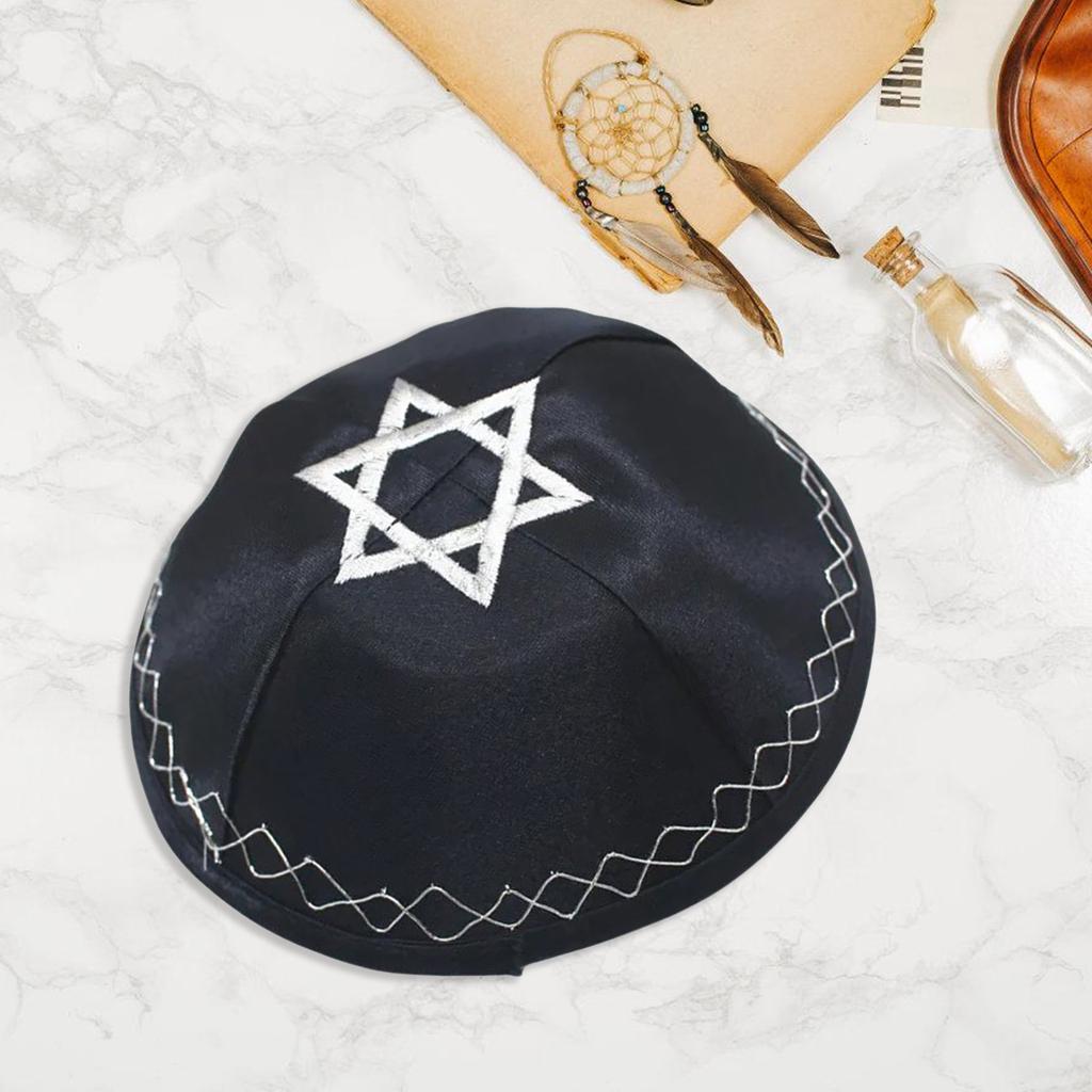 Elegant Kippah Cap for Adult Jewish Hat Embroidery Star Kippa Cap Comfortable Yarmulke Hat Judaism Kippa Hat Accessory