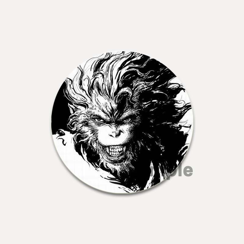 32/44/58 мм Король обезьян/Сунь Укун круглые булавки мультфильм Темный ангел/череп брошь индивидуальный значок ручной работы красивые аксессуары ювелирные изделия подарки