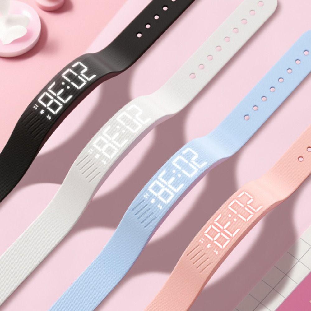 Регулируемый браслет с будильником, светодиодные цифровые фитнес-браслеты, модный вибрирующий будильник для студентов