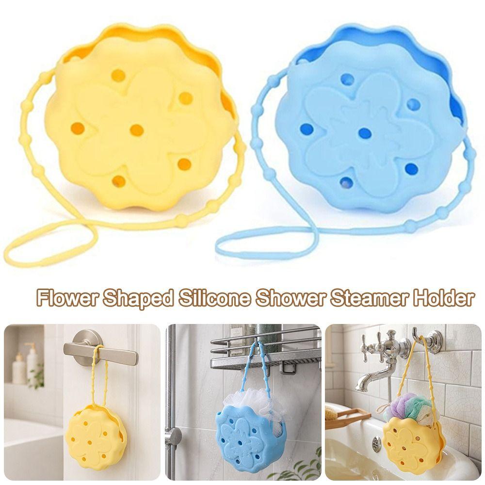 Drainage Holes Shower Steamer Holder Flower Shaped Aromatherapy Diffuser Shower Organizer  Bathroom