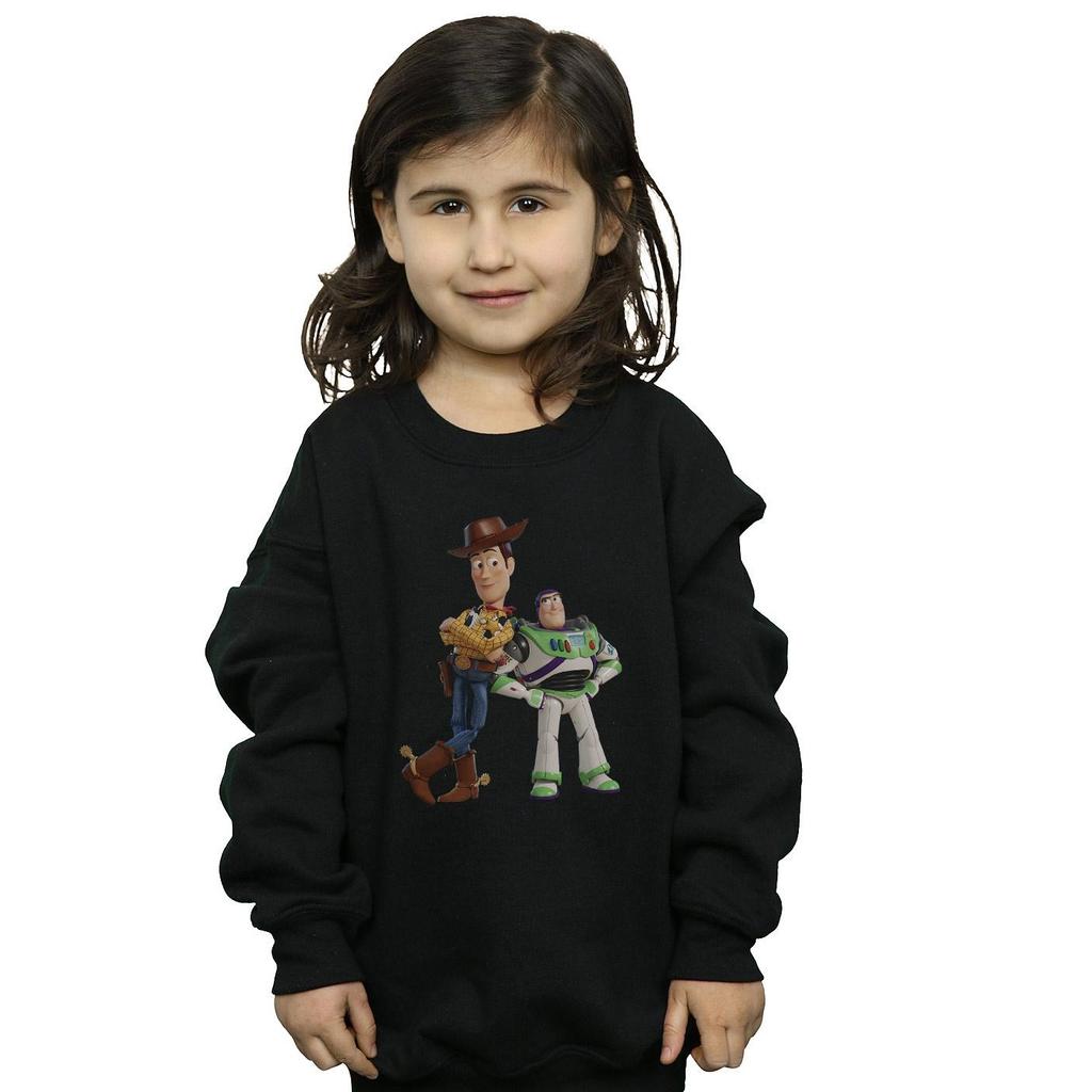 Disney Girls Toy Story Buzz And Woody Standing Sweatshirt