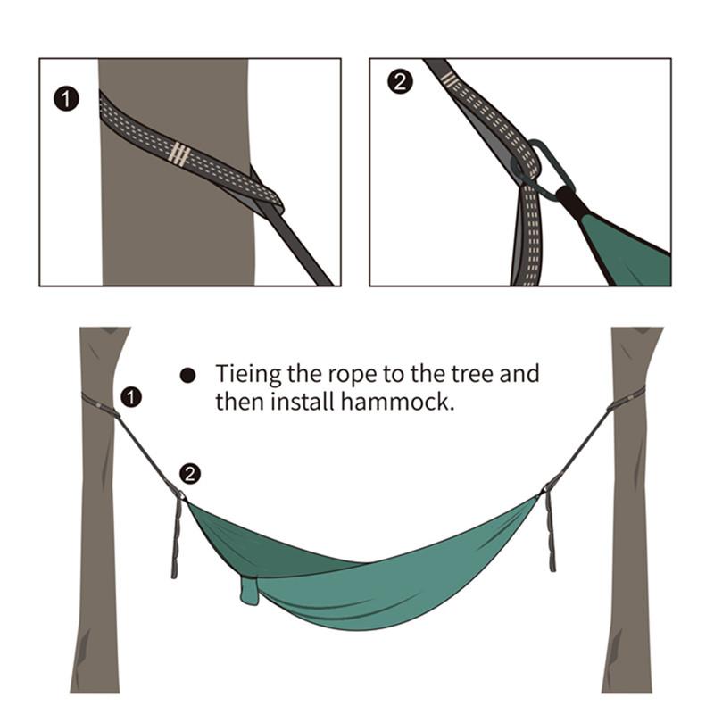 2Pcs High Bearing Capacity Hammock Straps 600lbs Breaking Strength Polyester Hammock Belt Rope 5 Ring Correias