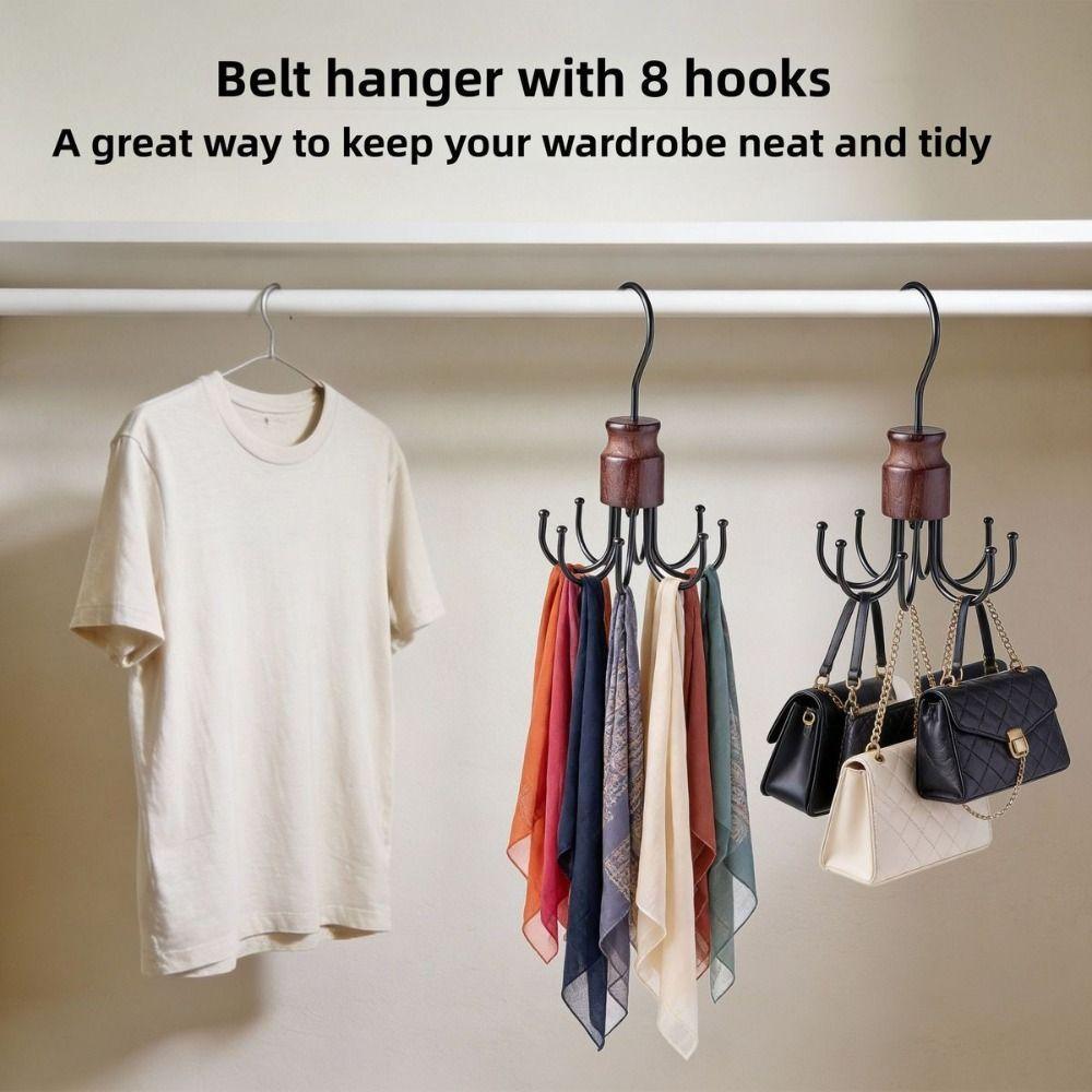 Rotating Top Hook Rotating Storage Hanger 8 Hook Closet Organizer Multi-Claw Bag Hook Home Storage